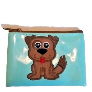 Cute Dog Print Kids Pouch - Blue and Brown